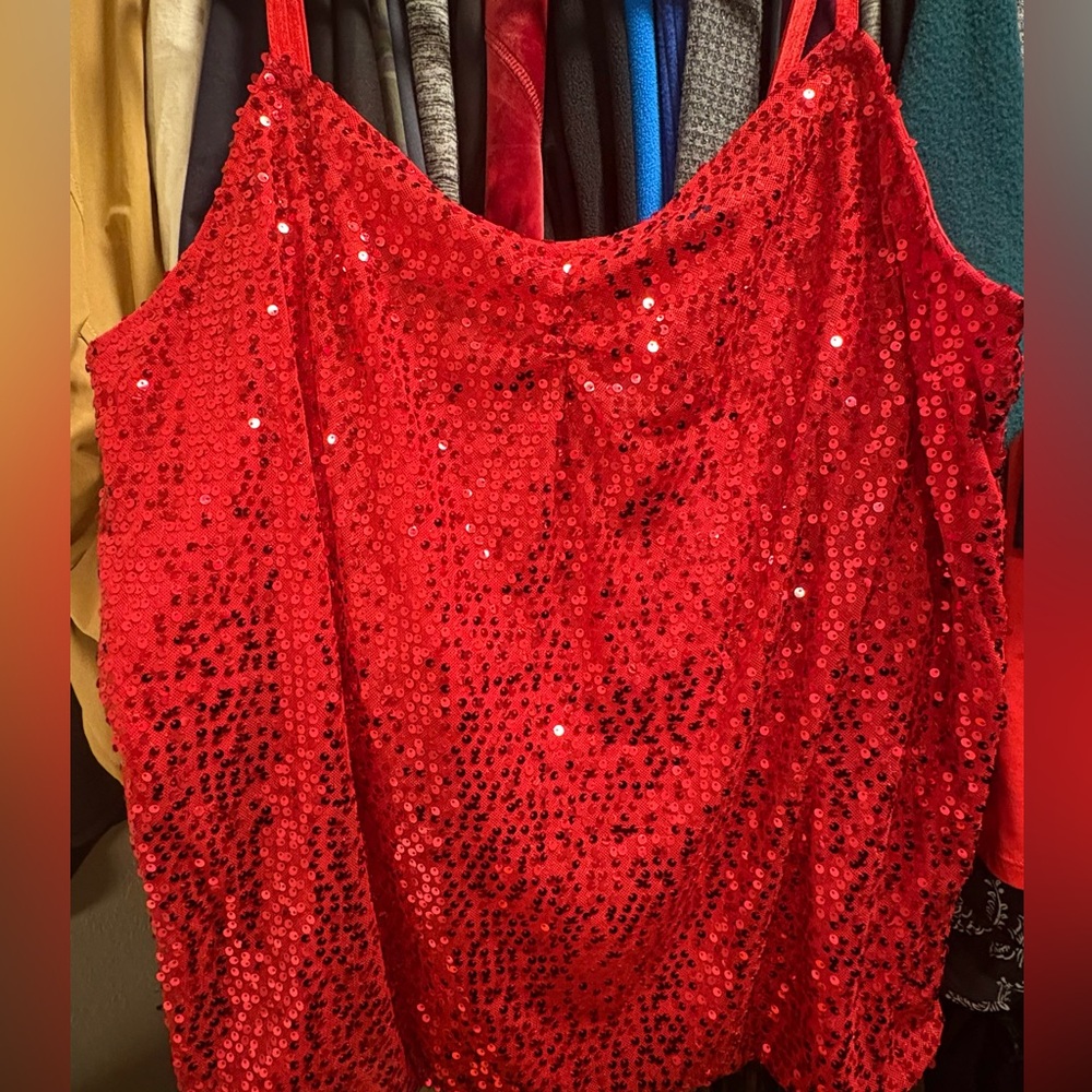 Lane Bryant Red sequin tank